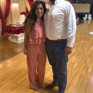 Ruffle popover jumpsuit